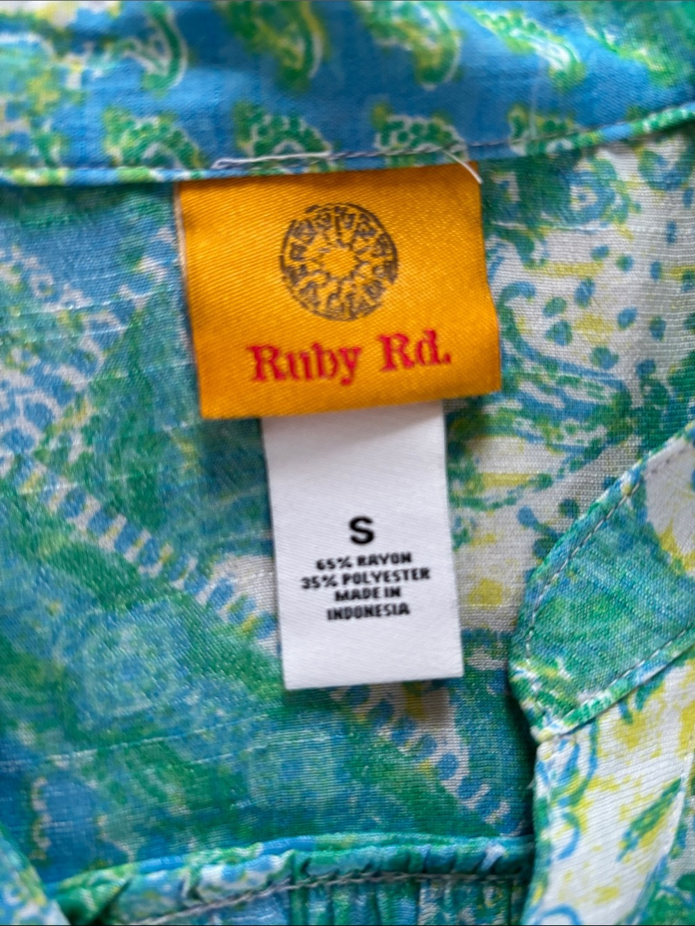 Ruby Rd Printed Button-Up Tunic Blouse - Picture 10 of 12